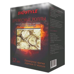 Древесные роллы для розжига печи, костра, камина, мангалов  32 шт в упаковке