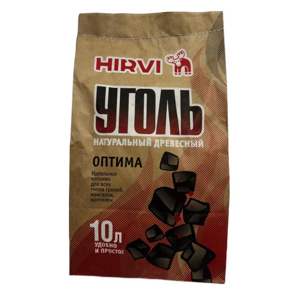 Уголь древесный  в пакете "HIRVI"